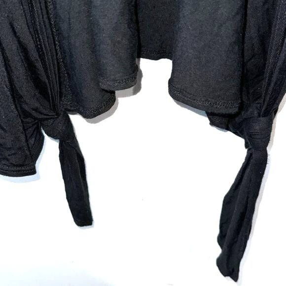 Chia-Evs Black Sleeveless High-Low Tank Top With Tie Details M 100% Polyester Wo - Picture 6 of 9